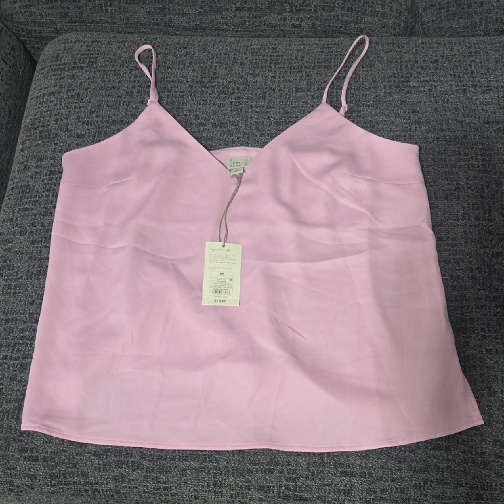 Pink Sleeveless Crop Camisole